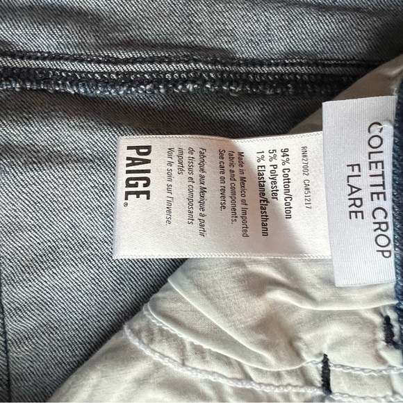 PAIGE Colette Crop Flare Jeans - Blue- Size 30 - Picture 1 of 9